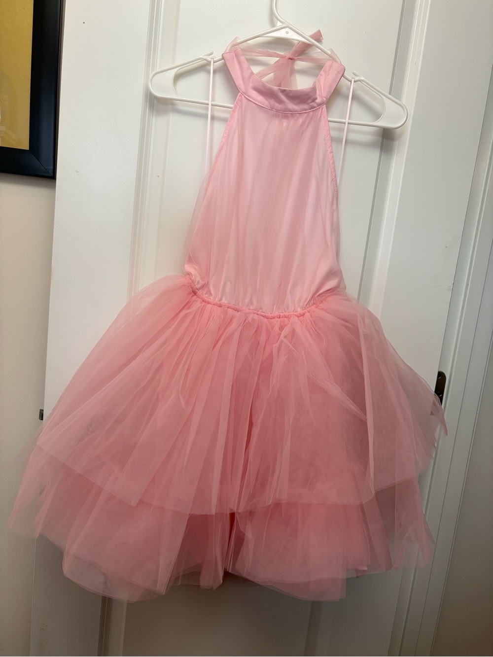 NWT Pink Tulle Halter Mini Dress